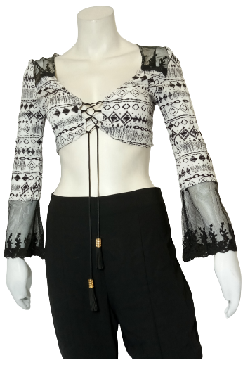Milau Black/White Bolero Top