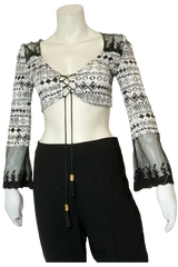 Milau Black/White Bolero Top