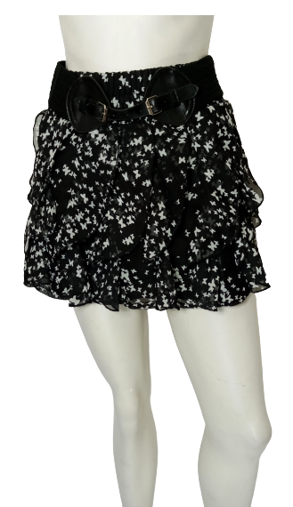 Wet Seal Black/White Miniskirt medium