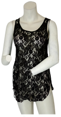 Black Lace "Mullet" Tank Top
