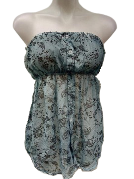 A n M Light Blue Strapless Blouse