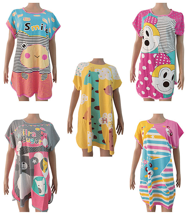 Paris Pink Ladies Cotton Poly Printed Sleep Shirt