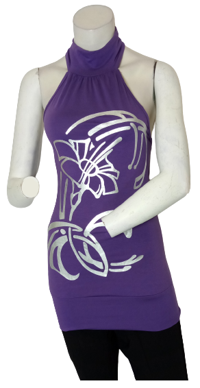 Purple/Silver Mar-Q Halter Top