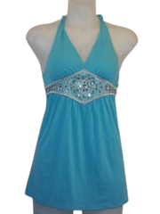 Mar-Q Jeweled Halter Top