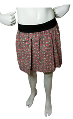 4 Ena Gray/Pink Elastic Waist Floral Miniskirt for Girls