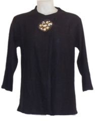 Salon Studio Black Jeweled Wrap Sweater