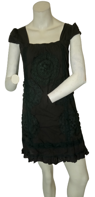 Minuet Black Lace Ruffled Dress