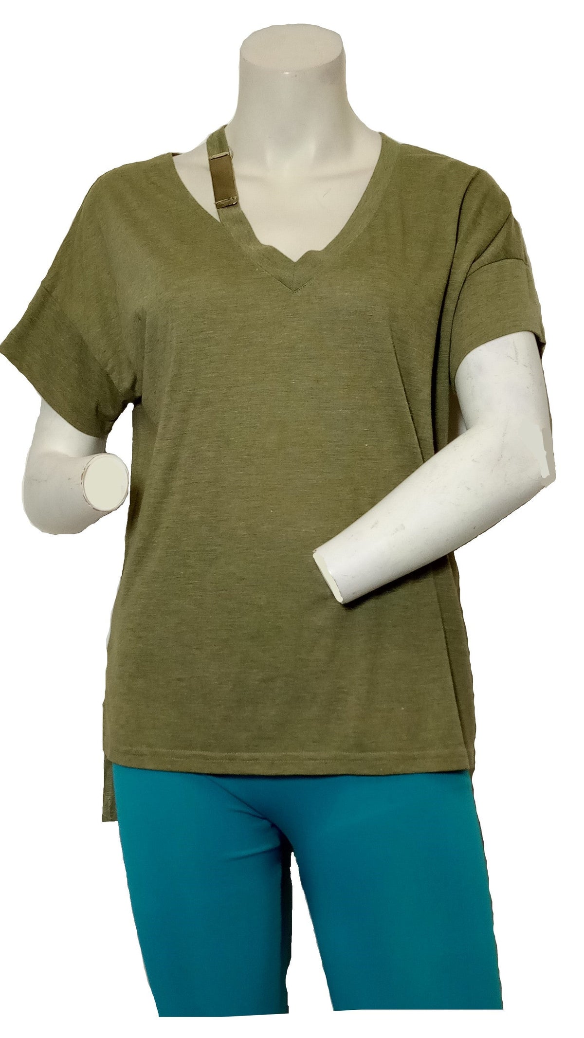 Olive/Gold Rehab Cotton Blouse