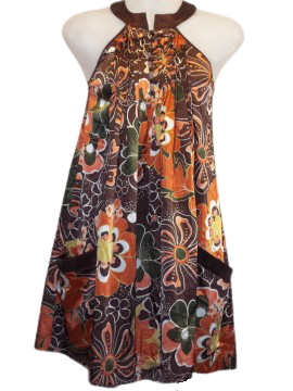 Minuet Brown/Orange Silky Dress
