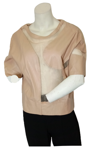 Pink Rehab Faux Leather Blouse