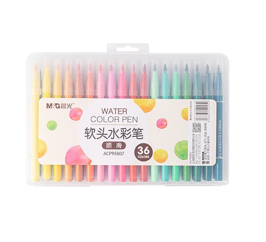 M&G Soft Brush Watercolor Pen Washable 36 colors (1 per pack)