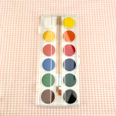 M&G 8g Watercolor Paint 12 colors with 2 brushes (1 per pack)